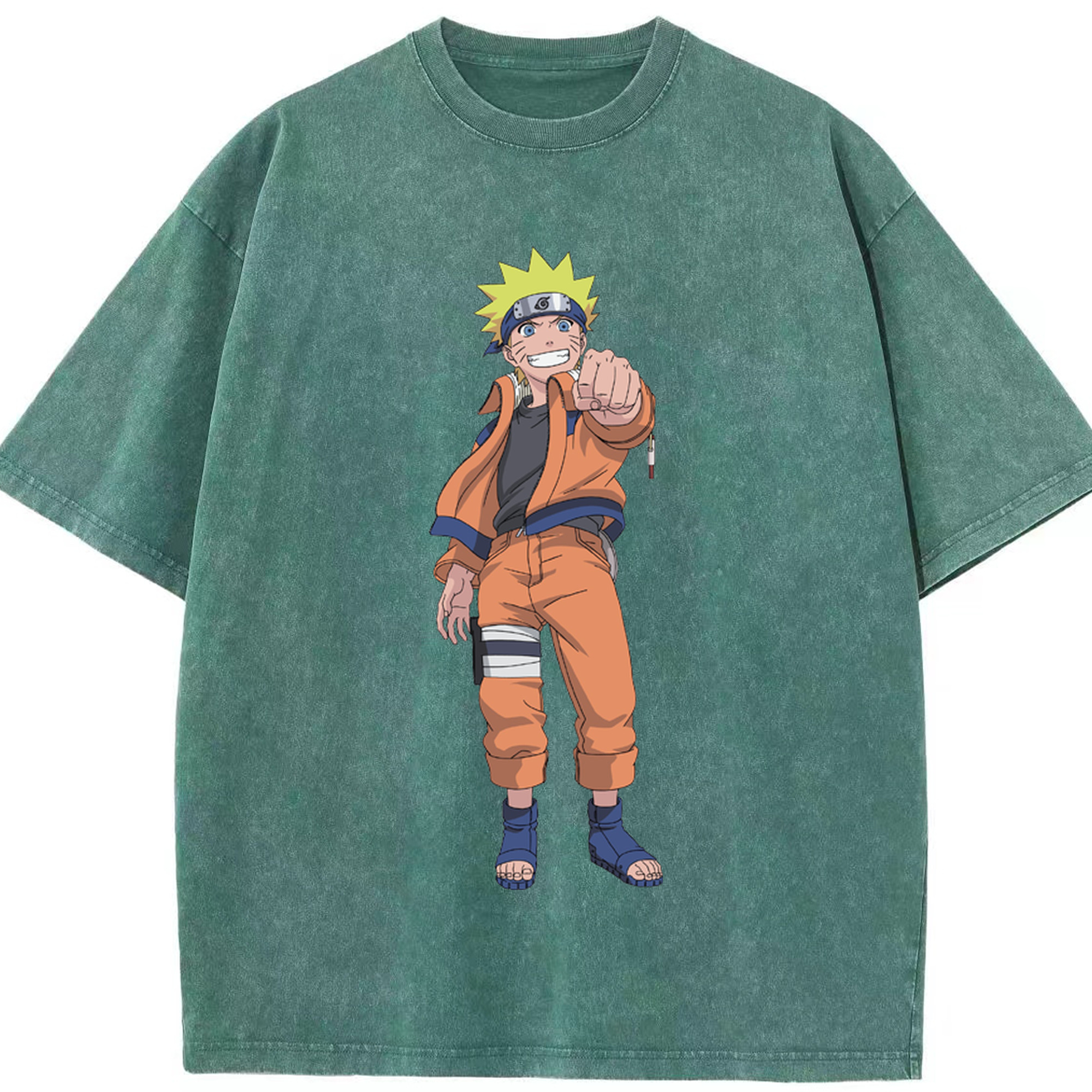 （画像用） NARUTO -ナルト- うずまき ナルト Uzumaki Naruto 綿100% ヴィンテージ風 半袖Tシャツ（フロントプリント）